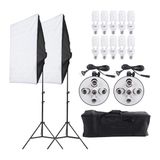 Deyatech Softbox 5 Duylu 2li Kit Lambalı Youtube Video & Fotoğraf 10 Adet 20 Watt Led Lamba - Beyaz