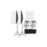 Deyatech Softbox 50x70 Paraflaş 5 Duylu Sürekli Işık 200cm Ayak 2 Li Set Lambalı