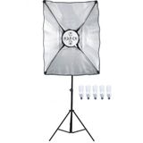 Deyatech Softbox 50X70 Paraflaş 5 Duylu Sürekli Işık 200Cm Ayak