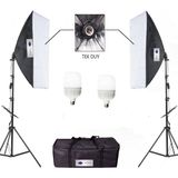 Deyatech Softbox 50X70 Sürekli Video Işık Tekduylu Çiftli 6500 Kl. LED Işık Ikili Işık Set 20 Watt Led Lamba