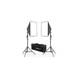 Deyatech Softbox 50x70cm Paraflaş 4 Duylu Ikili Set Sürekli Işık 200cm Adaptörlü