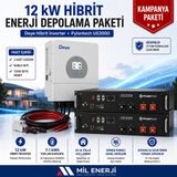 Deye 12 kW Hibrit Enerji Depolama Paketi | 7.1 kWh Pylontech US3000 LiFePO₄ Bataryalı