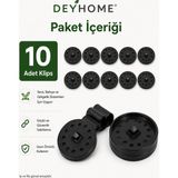 deyhome 10 Adet Gölgelik Sabitleme Klipsi UV Dayanımlı PE Plastik Güçlü Sabitleme Bahçe ve Sera İçin
