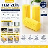 Deyhome 3 Adet Temizlik Toz Alma Süngeri | Nemli Kullanımlı Yeniden Kullanılabilir Sihirli Temizlik Süngeri | Panjur, Cam, Ray Temizleyici - Sarı