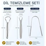 Deyhome 3'lü Profesyonel Dil Temizleme Seti Paslanmaz Çelik Dil Kazıyıcı Ağız Hijyen Aparatı - 3'lü Set