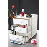 Deyhome 3’lü Takı ve Kozmetik Organizer Çekmeceli Makyaj Düzenleyici, Çok Amaçlı Masaüstü Organizer Beyaz
