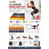 Deyhome 5’li Egzersiz Direnç Bant Seti – Pilates, Yoga, Crossfit ve Fitness Direnç Lastiği Seti - 1 Takım