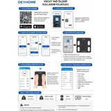Deyhome Akıllı Bluetooth Vücut Analiz Baskülü 180 kg Dijital Tartı Yağ Kas Su Oranı Ölçer LCD Ekran - Siyah