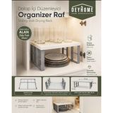 Deyhome Dolap İçi Düzenleyici Organizer Raf 31x28x16 cm – Katlanabilir Mutfak Dolap Rafı | Tabak, Bardak, Kupa ve Mutfak Eşyası Düzenleme Standı