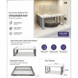 Deyhome Dolap Içi Düzenleyici Organizer Raf Katlanabilir Mutfak Tabak Bardak Rafı 31X28X16 cm - Beyaz-Gri