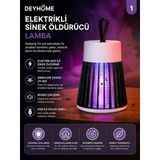 Deyhome Elektrikli Sinek Öldürücü Lamba USB Şarjlı UV Işıklı Sivrisinek Tuzak Lambası Sessiz Çalışan Böcek Kovucu