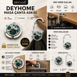 Deyhome Katlanabilir Kaymaz Mıknatıslı Cep Kancası El Çantaları Için Tutucu.çanta Askısı Kanca - Desen 3 - Siyah