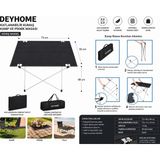deyhome Katlanabilir Kumaş Kamp ve Piknik Masası Siyah Geniş Model 73X55X48 cm Taşıma Çantalı Alüminyum Kamp Masası