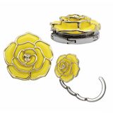 DEYHOME Katlanabilir Masa Çanta Askısı, Gül Tasarımlı, Çinko Alaşım, 4,5 cm, Kadın Çantaları için Kanca Aparatı (Canlı Sarı)