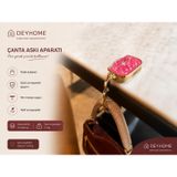 DEYHOME Katlanabilir Masa Çanta Askısı, Metal Çinko Alaşım, 4,5 cm Kanca Derinliği, Taşınabilir, Kafe ve Ofis Kullanımı (Gül Kurusu)