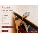 DEYHOME Katlanabilir Masa Çanta Askısı, Metal Çinko Alaşım, 4,5 cm Kanca Derinliği, Taşınabilir, Kafe ve Ofis Kullanımı (İnci Gri)