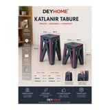 DEYHOME Katlanabilir Pratik Kamp ve Bahçe Masası /Taburesi– Taşınabilir, Dayanıklı ve Kompakt Tasarım