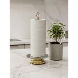 Deyhome Kristal Taşlı Metal Ayaklı Kağıt Havluluk,peçete Rulo Kağıt Havlu Organizer - Gold - Kağıt Rulo Havlu Eni 21 cm'e Kadar