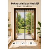 deyhome Mıknatıslı Kapı Sinekliği Siyah 100 x 210 cm Otomatik Kapanan Manyetik Tül Sineklik