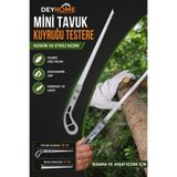 DEYHOME Mini Tavuk Kuyruğu Budama Testeresi 34 cm – Ahşap, Dal, PVC ve Alçıpan Kesme El Testeresi