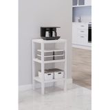 Deyhome Ombeg Vesken Düz 3 Katlı Raf Dekoratif Plastik Çok Amaçlı Banyo Düzenleyici, Saksılık ve Kitaplık Organizer (Beyaz-3634)