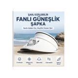 DEYHOME Şarj Edilebilir Fanlı Güneşlik Şapka 3 Kademeli Soğutucu Fanlı UV Korumalı Geniş Siperlik Ayarlanabilir