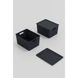 Deyhome Seul 4 Litre Saklama Organizer Kutusu | Çok Amaçlı Düzenleyici | 27,5 x 18 x 12 cm - Antrasit - Gri - 3'lü - 4 LT.