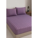 Deyhome The Quaris Deluxe Pamuk Saten Çift Kişilik Çarşaf ve Yastık Kılıfı - 180x200+30CM - Mürdüm