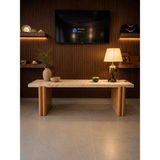 Df Doğal Traverten Dresuar Bench Konsol Tv Ünitesi Masif Gürgen 160 cm - Ahşap - Bej