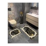 df home Dijital Baskı Banyo Paspası Kaymaz Yıkanabilir (60X100)+(50X60) 4097
