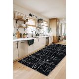 df home Mutfak Halısı Geometrik İskandinav Eskitmeli Dijital Baskı Yıkanabilir Kaymaz Taban 8162MUTFAK