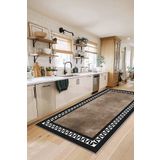 df home Mutfak Halısı Geometrik İskandinav Eskitmeli Dijital Baskı Yıkanabilir Kaymaz Taban 9004MUTFAK