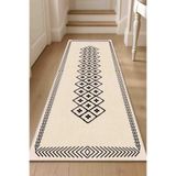 df home Yolluk Geometrik İskandinav Eskitmeli Dijital Baskı Yıkanabilir Kaymaz Taban 8161YOLLUK