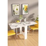 DF01101 Flamingo Pratik Katlanır Beyaz Masa Portatif Yemek ve Mutfak Masası (Beyaz)