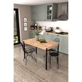Df01113 Dekoratif Mutfak Masası 120X70 4-6 Kişilik Şık, Modern, Metal Ayaklı Salon Yemek Masası