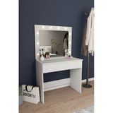 Df02108 Led Işıklı Aynalı Holywood Makyaj Masası, Bölmeli Çekmeceli Organizer Kozmetik Masası