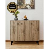 DF08102BR Mdf Ayakkabılık Antre Hol Çok Amaçlı Dolap Ayakkabı Dolabı - Ceviz