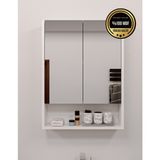 DF16104B MDF 2 Kapaklı Aynalı Banyo Dolabı Lavabo Üstü Dolap Çok Amaçlı Banyo Dolabı - Beyaz