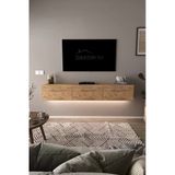 Df17103 3 Dolaplı Duvara Monte Tv Ünitesi 180 Cm Modern Askılı Dekoratif, Şık Stilde Tv Sehpası