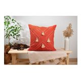 Dfn Home Oslo Püsküllü İşlemeli Kırmızı Kırlent 50x50