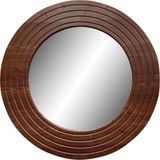 Dfn Wood Ahşap görünümlü Mdf Yuvarlak Duvar Salon Banyo Aynası