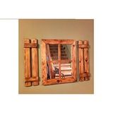 DFN Wood Dfn Wood Ahşap 50 X 65 Cm Rustik Dikdörtgen Pencere Ayna Kahverengi