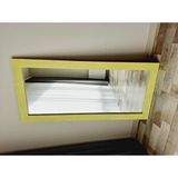 DFN Wood Dfn Wood Masif Ahşap 120x50 Cm Dikdörtgen Sarı Dekoratif Duvar Salon Ofis Aynası