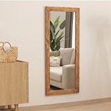 DFN Wood Dfn Wood Masif Ahşap 160x70 Cm Dikdörtgen Dekoratif Duvar Salon Ofis Aynası Kahverengi