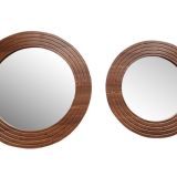 Dfn Wood İkili Yuvarlak Duvar Aynası, 60X60