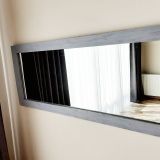 Dfn Wood Masif Ahşap Dikdörtgen Duvar Aynası, Gri, 170X70