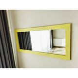 Dfn Wood Masif Ahşap Dikdörtgen Sarı Dekoratif Duvar Salon Ofis Boy Aynası - 150x70