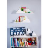 Dfn Wood Mdf Bulut Şekilli 2'li Raf Kitaplık Duvar Rafı Çocuk Odası Raf