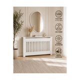 DFN WOOD MDF Dekoratif Petek Kapama 120x80x20 cm Beyaz Kalorifer Kaplama Dresuar