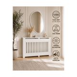 DFN WOOD MDF Dekoratif Petek Kapama 130x80x20 cm Beyaz Kalorifer Kaplama Dresuar